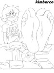 5_toes anthro barefoot biped bottomwear closed_smile clothed clothed_anthro clothing feet foot_focus fur hair humanoid_feet mouth_closed pants plantigrade shirt sitting skateboard smile soles solo toes topwear vehicle kimberco domestic_cat felid feline felis mammal 2021 artist_name hi_res monochrome