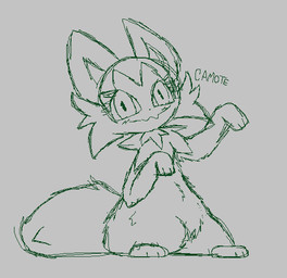 female feral simple_background solo camote nintendo pokemon generation_9_pokemon pokemon_(species) sprigatito aliasing binary_drawing digital_drawing_(artwork) digital_media_(artwork)