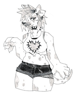 5_fingers anthro bottomwear breasts button_ears clothed clothed_anthro clothed_female clothing collar crop_top denim denim_bottomwear denim_clothing denim_shorts facial_piercing female female_anthro fingers floppy_ears fully_clothed fully_clothed_anthro fully_clothed_female hair navel nose_piercing nose_ring piercing ring_piercing shirt short_hair shorts simple_background solo spiked_collar spikes tail topwear white_background thorn_paw canid canine canis dalmatian domestic_dog mammal 2025 digital_drawing_(artwork) digital_media_(artwork) hi_res portrait three-quarter_portrait