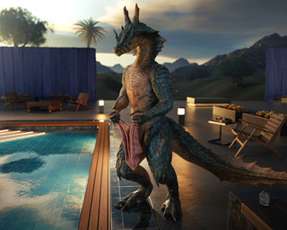 afternoon anthro bench biped blue_body blue_scales casual_nudity chair claws cloud detailed_background digitigrade evening featureless_crotch finger_claws furniture holding_object horn looking_at_viewer male male_anthro mountain multicolored_body multicolored_scales nude nude_anthro nude_male nudist orange_eyes outdoor_nudity outside palm_tree plant pose public public_nudity pupils scales sky slit_pupils solo spikes standing swimming_pool tail tan_body tan_scales thick_thighs three-quarter_view toe_claws towel tree two_tone_body two_tone_scales water wet ivorylagiacrus blender_cycles capcom monster_hunter lagiacrus leviathan_(mh) scalie 3d_(artwork) absurd_res blender_(artwork) digital_media_(artwork) full-length_portrait hi_res portrait shaded soft_shading