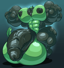 abs anthro balls big_balls big_muscles big_pecs big_penis black_nipples black_penis chest_tuft flexing genitals gradient_background green_balls huge_balls huge_muscles huge_pecs huge_penis humanoid_genitalia humanoid_penis hyper hyper_balls hyper_genitalia hyper_muscles hyper_pecs hyper_penis male muscular muscular_anthro muscular_arms muscular_legs muscular_male nipples pecs penis simple_background solo tuft vein veiny_penis whatinsomnia thomas_green canid canine fox mammal 2021 absurd_res hi_res