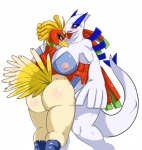 anthro anthrofied beak between_breasts big_breasts big_butt big_nipples blonde_hair blue_body blue_countershading blue_eyes blue_markings blush body_blush breasts butt butt_blush countershading duo feathered_wings feathers female female/female green_markings hair hug huge_breasts legendary_duo markings nipples non-mammal_breasts non-mammal_nipples nude open_mouth overweight pokemorph red_eyes romantic romantic_couple simple_background standing tail thick_thighs tower_duo white_body wide_hipped_anthro wide_hipped_female wide_hips wings sssonic2 mythology nintendo pokemon avian bird generation_2_pokemon ho-oh legendary_pokemon lugia mythological_avian mythological_bird mythological_creature mythological_firebird pokemon_(species) 2011 absurd_res digital_media_(artwork) hi_res