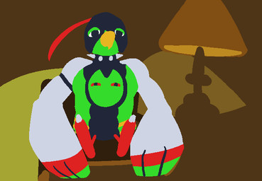 front_view inside male mask parody solo unknown_artist nintendo pokemon avian generation_2_pokemon pokemon_(species) xatu lineless meme
