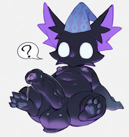 4_toes anthro balls barefoot beak beak_closed big_balls big_ears big_penis biped black_balls black_beak black_body black_fur black_penis blue_pawpads bodily_fluids cheek_tuft claws clothing dripping empty_eyes erection facial_tuft feet foreskin fur genital_fluids genitals glans hat hat_only headgear headgear_only headwear headwear_only hindpaw huge_balls huge_penis humanoid_genitalia humanoid_penis lying male male_anthro mostly_nude mostly_nude_anthro mostly_nude_male mouth_closed navel nightcap nipples on_back pattern_clothing pattern_hat pattern_headgear pattern_headwear pawpads paws penis precum precum_drip purple_glans purple_inner_ear purple_nipples question_mark semi-anthro simple_background slightly_chubby slightly_chubby_anthro slightly_chubby_male small_but_hung solo spread_legs spreading thick_thighs three-quarter_view toe_claws toes tuft urethra vein veiny_penis white_background white_eyes young young_anthro young_but_hung young_male ra_tenpu deadlock_(game) mythology valve rem_(deadlock) avian bird chimera dream_creature gryphon mythological_avian mythological_creature owl 2026 hi_res