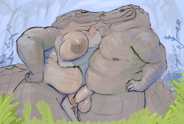 anthro areola balls belly between_bellies big_belly big_breasts bisexual bisexual_sandwich blotchy_areola breasts face_in_breasts female genitals green_eyes group group_sex huge_breasts humanoid_genitalia humanoid_penis larger_female larger_male male male/female male/male nipple_dip nipples non-mammal_balls non-mammal_nipples overweight overweight_female overweight_male penis sandwich_position scales sex sharp_teeth size_difference smaller_male smothering teeth trio doctordj sockrat_(wheresmysocks) alligator alligatorid crocodilian mammal murid murine rat reptile rodent scalie hi_res