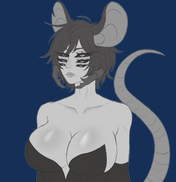 6_eyes big_breasts breasts bunny_costume clothing costume curvy_figure female multi_eye multicolored_body solo faceling arthropod humanoid insect mammal murid murine rat rodent absurd_res alpha_channel hi_res monochrome