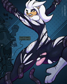 anthro blood bodily_fluids bodysuit boots captured caught clenched_teeth clothing excited femboy flaccid footwear foreskin frustrated fur genitals gloves grin handwear humanoid_genitalia humanoid_penis laugh male mechanical_tentacles penis peril restrained restrained_arms restrained_by_tentacles restrained_legs robot_arm robotic_tentacles scratches shoes skinsuit smile sneaking_suit solo teeth tentacles text thick_thighs tight_clothing torn_clothing white_body white_fur wide_hips h-key adventures_of_sonic_the_hedgehog sega sonic_the_hedgehog_(series) dr._eggman grounder_(adventures_of_sonic_the_hedgehog) scratch_(adventures_of_sonic_the_hedgehog) silver_the_hedgehog eulipotyphlan hedgehog mammal 4:5 absurd_res english_text hi_res