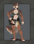 2023 abs absurd_res anthro athletic athletic_female bikini breasts canid canine canis cleavage clothed clothing female glowstick hi_res holster law_enforcement mammal police sierra_howlett solo stoopix swat swimwear tactical tactical_gear tomboy under_boob wolf