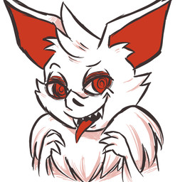 anthro bat_nose clothed clothing looking_at_viewer open_mouth sharp_teeth simple_background solo teeth tongue tongue_out white_background inkyfrog bat mammal microbat 2014