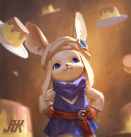 anthro blue_eyes clothing dessert female food fur hand_on_hip looking_up plate pudding purple_clothing smile solo white_body white_fur thatjaykart final_fantasy final_fantasy_xiv final_fantasy_xiv:_endwalker square_enix puddingway lagomorph loporrit mammal 2021 digital_media_(artwork) hi_res