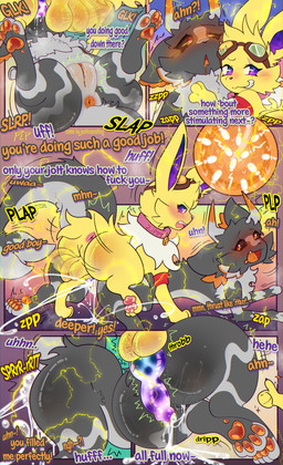 anus balls black_sclera bodily_fluids breeding_kink butt collar colored_pussy_juice colored_saliva cosmic_flesh cum cum_drip cum_in_ass cum_in_mouth cum_in_vagina cum_inside cumshot dialogue dripping dripping_vulva drooling duo ejaculation electrostimulation eyewear eyewear_on_head female feral feral_on_feral fluffy fluffy_tail fur genital_fluids genitals glistening glistening_butt goggles goggles_on_head horn impregnation knot knotted_penis male male/female motion_lines neck_tuft orange_anus orange_eyes orange_insides orange_internal orange_mouth orange_pawpads orange_pussy_juice orange_saliva orange_tongue orange_vulva pawpads penis plap praise presenting presenting_hindquarters pupils saliva smug smug_face sweat tail teasing tongue tuft unusual_bodily_fluids unusual_genital_fluids unusual_insides unusual_saliva unusual_vaginal_fluids uterus vaginal_fluids vulva white_pupils womb_stimulation justiceposting mythology nintendo pokemon cygwin_(doenonsense) zippy_the_jolteon dragon eeveelution furred_dragon furred_scalie generation_1_pokemon hybrid jolteon mythological_creature mythological_scalie pokemon_(species) scalie absurd_res comic hi_res