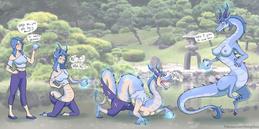 all_fours anthro base_one_layout basic_sequence blue_body blue_hair blush body_part_growth body_size_growth bottomwear breast_squish breasts claw_growth claws clothing dialogue expansion female flying footwear four_frame_image four_frame_sequence growth hair holding_orb horn horn_growth human_to_anthro linear_sequence mid_transformation navel neck_expansion nipples one_row_layout orb pants photo_background scale_growth scales sharp_teeth shoes size_transformation snout snout_growth solo species_transformation squish surprised tail tail_growth teeth text tongue tongue_out torn_clothing transformation transformation_sequence wide_crotch beingobscene mythology dragon human mammal mythological_creature mythological_scalie scalie 2020 english_text hi_res photography_(artwork) sequence