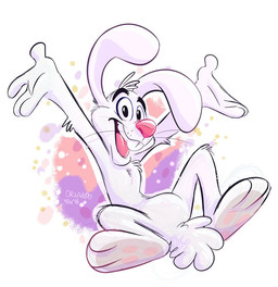 abstract_background anthro featureless_crotch feet fur hindpaw looking_at_viewer male mascot nude open_mouth pawpads paws pink_nose simple_background smile solo spread_legs spreading teeth text tongue white_body white_fur orlandofox cc-by-nc-nd creative_commons general_mills trix trix_rabbit lagomorph leporid mammal rabbit 2016 digital_media_(artwork) english_text
