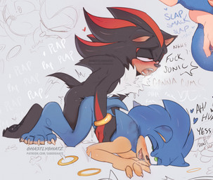 anal anal_penetration anthro bedroom_eyes bite bite_mark bodily_fluids butt chest_tuft claws cum cum_drip cum_in_ass cum_inside doggystyle dripping duo from_behind_position genital_fluids green_eyes holding_waist looking_pleasured male male/male male_penetrated male_penetrating male_penetrating_male narrowed_eyes nude open_mouth penetration penile penile_penetration penis_in_ass red_eyes ring seductive sex simple_background teeth tuft ghastlyghatz saberghatz sega sonic_the_hedgehog_(series) shadow_the_hedgehog sonic_the_hedgehog eulipotyphlan hedgehog mammal absurd_res digital_drawing_(artwork) digital_media_(artwork) hi_res sketch watermark