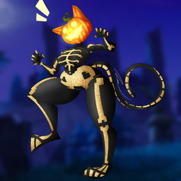 anthro big_butt bone butt clothing female food for_a_head fruit holidays long_tail plant pumpkin pumpkin_head skeleton skinsuit solo sparkles tail thick_thighs tight_clothing wide_hips passiona_roo epic_games fortnite halloween spice_(fortnite) felid feline human humanoid mammal object_head 1:1 hi_res