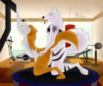 2015 all_fours anka anthro anthro_on_anthro breath canid canine canis casey_(disambiguation) digital_media_(artwork) doggystyle domestic_dog duo erection exercise_bike female female_penetrated from_behind_position gangstaguru genitals gym hi_res home_gym inside kishu_inu love male male/female male_penetrating male_penetrating_female mammal nude orgasm panting penetration penile penile_penetration penis penis_in_pussy pussy sex side_view spitz tattoo trampoline vaginal vaginal_penetration weights wolf