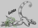 anthro balls butt genitals looking_at_viewer lying male nude nude_male on_front raised_tail solo stretching tail gekk0 gekko_(character) c_line_kishin kishin_(gekk0) lizard reptile scalie