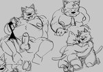 anthro balls belly big_belly blush duo erection genitals hug male male/male moobjob moobs nipples overweight overweight_male penis simple_background solo weebdrawsnasty mappy goro_(mappy) domestic_cat felid feline felis mammal 2022 monochrome multiple_images sketch