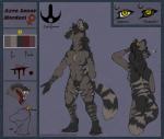anthro ayra canid canine english_text female forked_tongue fox horn hybrid mammal samanta_(artist) scar solo tales_of_the_rubro_suns text tongue yellow_eyes