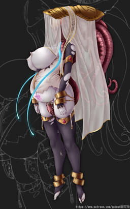 1_eye ambiguous_gender antennae_(anatomy) big_breasts bioluminescence bodily_fluids breasts clothed clothing cuff_(restraint) duo female female/ambiguous genital_fluids glowing handcuffs huge_breasts human_penetrated interspecies lactating legwear metal_cuffs mind_control nipples not_furry parasite partially_clothed penetration pregnant pseudo_hair restraints shackles slave sweat swollen_breasts tattoo tentacle_hair tentacle_penetration tentacles thigh_highs torn_clothing vaginal vaginal_fluids vaginal_penetration veil vein veiny_belly veiny_breasts womb_tattoo yakou human mammal tentacle_creature absurd_res hi_res