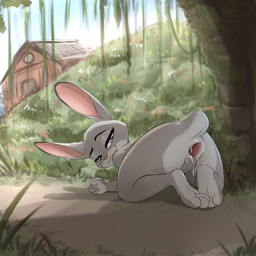 after_anal after_sex all_fours anthro anus bedroom_eyes big_ears bodily_fluids buckteeth building butt cum cum_drip cum_from_ass cum_in_ass cum_inside cum_on_hand day detailed_background dripping feet_together female female_anthro gaping gaping_anus genital_fluids narrowed_eyes nude outside path pink_nose plant plantigrade presenting presenting_anus presenting_cum_inside presenting_hindquarters public public_nudity purple_eyes rear_view scut_tail seductive short_tail smile solo spread_anus spreading tail teeth vines neemyart disney zootopia judy_hopps lagomorph leporid mammal rabbit 1:1 2024 full-length_portrait hi_res portrait