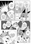 anthro clothing dialogue female fur male text trunk uniform namagakiokami disney zootopia bob_trumpet judy_hopps nick_wilde officer_fangmeyer officer_wolfard canid canine canis elephant elephantid felid fox lagomorph leporid mammal pantherine proboscidean rabbit red_fox tiger true_fox wolf comic english_text hi_res monochrome