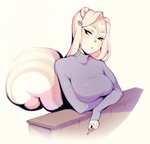 anthro big_breasts breasts cigarette clothed clothing crossed_arms female hair long_hair simple_background solo frenky_hw marjorie_(frenky_hw) mammal rodent sciurid tree_squirrel digital_media_(artwork) hi_res shaded