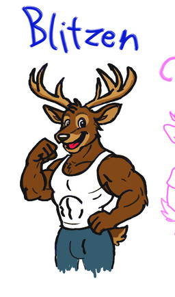 abs anthro antlers biceps bottomwear brown_body brown_fur clothing fur holidays horn looking_at_viewer male muscular pants shirt solo strong_arms tank_top topwear ragtime_rochelle christmas blitzen deer mammal new_world_deer reindeer hi_res