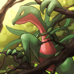 2_fingers 4_toes ambiguous_anthro ambiguous_gender anthro branch day depth_of_field feet fingers forest green_body green_tail in_tree leaf light mouth_closed multicolored_body nature on_branch outside plant pupils red_body slit_pupils snout solo sunlight tail toes tree two_tone_body yellow_eyes spicyichizo nintendo pokemon elemental_creature flora_fauna generation_3_pokemon grovyle pokemon_(species) scalie 1:1 2026 absurd_res hi_res lighting shaded