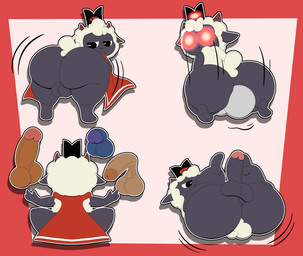 anthro balls big_butt butt cape clothing disembodied_penis duo faceless_character facesitting fur genitals glowing glowing_eyes group legs_up male male_anthro motion_lines multiple_poses penis pose presenting presenting_hindquarters red_cape red_clothing shaking_butt sitting sitting_on_another solo solo_focus standing wool_(fur) tepigfan101 cult_of_the_lamb massive_monster_(studio) lamb_(cult_of_the_lamb) red_crown_(cult_of_the_lamb) bovid caprine mammal sheep 2025 absurd_res digital_media_(artwork) hi_res multiple_images