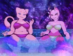 alcohol anthro beckoning beverage bikini breasts clothing duo female fur gesture grin hot_tub legendary looking_at_viewer smile swimwear tail thick_thighs two-piece_swimsuit brahkest nintendo pokemon cleo hana_amai celebi generation_1_pokemon generation_2_pokemon legendary_pokemon mew_(pokemon) pokemon_(species) shiny_celebi hi_res