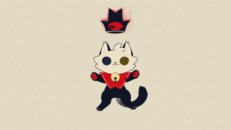 1_eye ambiguous_gender anthro bell black_body chibi cosplay crown headgear heterochromia solo dizzymilky cult_of_the_lamb massive_monster_(studio) dizzy_(dizzymilky) lamb_(cult_of_the_lamb) red_crown_(cult_of_the_lamb) dinosaur domestic_cat felid feline felis hadrosaurid mammal ornithischian ornithopod prehistoric_species reptile scalie 2d_animation animated motion_tweening