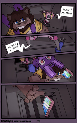 ageplay clothed clothing electronics fur infantilism machine male phone roleplay technology text bewskyss five_nights_at_freddy's five_nights_at_freddy's:_security_breach freddy_fazbear's_pizzeria_simulator scottgames steel_wool_studios music_man_(fnaf) animatronic canid canine canis domestic_dog mammal robot absurd_res comic english_text hi_res