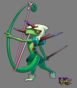 2_toes 3_fingers 3_horns anthro back_markings back_spikes black_eyes clothing facial_horn feet fingers footwear green_body green_sclera green_skin green_tail grey_background hat headgear headwear holding_arrow holding_own_tail holding_tail horn leaf light long_tail long_tongue male male_anthro markings multi_horn multicolored_body multicolored_horn multicolored_skin multicolored_tail nose_horn open_mouth open_smile pink_tongue pose purple_horn red_horn red_markings red_spikes simple_background smile solo spikes spikes_(anatomy) straight_arm tail tail_markings text title toes tongue tongue_around_tail two_tone_horn white_clothing white_footwear white_hat white_headwear inkarat_mittongtare grimmlins_tale grimmlin hoodlumeleon lizard reptile scalie 2022 absurd_res clip_studio_paint_(artwork) colored digital_drawing_(artwork) digital_media_(artwork) english_description english_text full-length_portrait hi_res lighting official_art portrait shaded