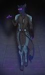 anthro armor boots clothing ear_piercing ear_ring eyewear ferasan footwear gloves hair handwear male piercing ponytail ring_piercing shoes simple_background solo tail uniform androidz star_trek star_trek_online fan_character s'rir domestic_cat felid feline felis mammal absurd_res digital_media_(artwork) hi_res