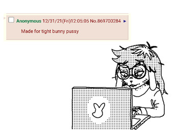 anthro buckteeth computer electronics eyewear female floppy_ears glasses hair laptop long_hair shaggy_hair sitting solo suggestive_dialogue teeth text typing whiskers anonymous_artist 4chan femcel_bun lagomorph leporid mammal rabbit 2021 4:3 aliasing digital_media_(artwork) english_text monochrome