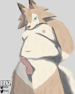 anthro balls blue_eyes bodily_fluids brown_body brown_fur erection fur genital_fluids genitals grey_background hands_behind_back humanoid_genitalia humanoid_penis looking_at_viewer male navel nipples nude nude_male penis precum simple_background slightly_chubby slightly_chubby_male solo tail benzfur nintendo pokemon generation_7_pokemon lycanroc midday_lycanroc pokemon_(species) 4:5 absurd_res hi_res