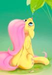 cutie_mark feathered_wings feathers female feral grass hair long_hair looking_up plant sitting solo tongue tongue_out water wings yellow_body yellow_feathers rodrigues404 friendship_is_magic hasbro my_little_pony mythology fluttershy_(mlp) equid equine mammal mythological_creature mythological_equine pegasus 2016