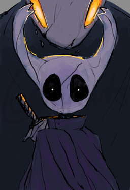 2_horns ambiguous_gender anthro black_cloak black_clothing cloak clothed clothing dot_eyes duo empty_eyes glowing glowing_eyes horn melee_weapon nail_(weapon) orange_eyes simple_eyes size_difference standing_behind weapon weapon_on_back white_eyes yellow_eyes kaiartis hollow_knight_(franchise) team_cherry hollow_knight_(character) the_knight_(hollow_knight) arthropod infected_(species) vessel_(species) 2023 absurd_res hi_res nonbinary_(lore) sibling_(lore)