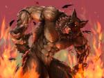 abs action_pose angry anthro biceps big_muscles biped blood bodily_fluids brown_body brown_fur claws clothing fire front_view fur genitals looking_at_viewer male multicolored_body multicolored_fur muscular muscular_anthro muscular_male naturally_censored navel nipples nude open_mouth pecs penis pose saliva sharp_teeth solo standing teeth torn_clothing two_tone_body two_tone_fur vein veiny_abs veiny_arms veiny_chest veiny_muscles veiny_pecs veiny_thighs yellow_eyes ko-shu mythology canid canine canis mammal mythological_canine mythological_creature werecanid werecanine werecreature werewolf wolf 4:3 digital_media_(artwork)