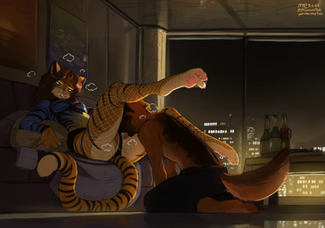 4_toes alcohol_bottle anthro barefoot blush bodily_fluids body_worship bodysuit breasts brown_body brown_fur brown_hair claws clothed clothing clothing_aside countershading crotch_sniffing cunnilingus curling_toes detailed_background duo fangs feet female fishnet_clothing fishnet_legwear fishnet_stockings footwear fur furniture genital_fluids genital_worship genitals green_eyes hair kneeling legwear looking_down makeup male male/female oral orange_body orange_fur panties panties_aside pawpads paws pink_pawpads saliva saliva_string sex shirtless_male skinsuit sniffing socks sofa soles spread_toes striped_body striped_fur stripes tail teeth tight_clothing toe_claws toes tongue tongue_out underwear underwear_aside vaginal vulva vulva_sniffing vulva_worship the-minuscule-task alex_marx canid canine canis domestic_dog felid german_shepherd herding_dog mammal pantherine pastoral_dog tiger 2025 absurd_res digital_media_(artwork) hi_res story story_at_source story_in_description