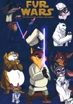 anthro clothed clothing cosplay crossdressing female fur group heart_in_signature horn male movie_poster poster poster_template simple_background text_in_heart title jessica-rae-3 disney star_wars zootopia benjamin_clawhauser chief_bogo dawn_bellwether duke_weaselton finnick_(zootopia) gideon_grey judy_hopps koslov_(zootopia) leodore_lionheart mr._big_(zootopia) nick_wilde arctic_shrew bear bovid bovine canid canine cape_buffalo caprine cheetah domestic_sheep eulipotyphlan felid feline fennec_fox fox lagomorph leporid lion mammal mustelid musteline pantherine polar_bear rabbit red_fox sheep shrew true_fox true_musteline ursine weasel 2016 crossover greyscale monochrome signature