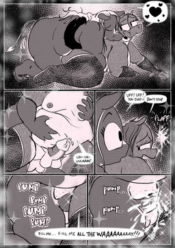 anal anal_penetration anthro balls belly belly_folds belly_grab big_belly bodily_fluids clothed clothing crossdressing cum cum_while_penetrated dialogue doggystyle duo fishnet_clothing from_behind_position genital_fluids genitals male male/male moob_grab obese obese_anthro obese_male overweight overweight_anthro overweight_male penetration penis plap sex speech_bubble text swinegarden common_hippopotamus equid equine hippopotamid horse mammal comic english_text greyscale hi_res monochrome