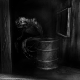 ambiguous_gender anthro barrel claws creepy eye_markings finger_claws fur glowing glowing_eyes long_claws markings solo teeth window louceph scp_foundation scp-2774-a mammal pilosan sloth three-toed_sloth xenarthran 1:1 2019 greyscale hi_res monochrome