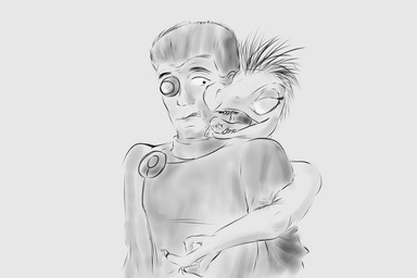 3_fingers bodily_fluids claws duo eyelashes face_lick female fingers grabbing_from_behind licking licking_another male male/female no_pupils pupils saliva scared tongue heelipmo bungie halo_(series) marathon_(series) microsoft xbox_game_studios alien human kig-yar mammal ruuhtian scalie digital_drawing_(artwork) digital_media_(artwork) hi_res monochrome shaded