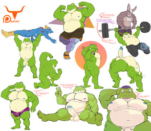 5_fingers 5_toes anthro balls baseball_cap beak biceps big_penis biped blue_body blue_eyes blue_glans blue_nipples bodily_fluids body_hair bottomwear brown_body brown_fur butt carrying_another chest_hair clothing countershade_face countershade_torso countershading dialogue duo ellipsis erection exercise feet fingers flaccid flexing flexing_bicep flexing_both_biceps flying_sweatdrops footwear fur genitals gesture glans green_body green_skin grey_hair grin hair hand_behind_head hand_gesture hat headgear headwear holding_object humanoid_genitalia humanoid_penis kneeling looking_down looking_up lying male missing_tooth multicolored_body multicolored_skin multiple_poses musclegut muscular muscular_male navel nipples nude on_back on_one_knee open_beak open_mouth orange_clothing orange_footwear orange_shoes overweight overweight_anthro overweight_male patreon_logo pecs penis plantigrade pose purple_clothing purple_hat purple_headwear purple_underwear question_mark red_eyes scuted_legs scutes shoes shorts simple_background sitting smile solo spread_legs spreading standing stretching sweat sweatdrop tan_balls tan_body tan_penis tan_skin teeth text toes tools two_tone_body two_tone_skin underwear v_sign vein veiny_penis weightlifting weights white_background white_hair workout wrench yellow_beak wkd nintendo patreon star_fox falco_lombardi peppy_hare slippy_toad avian bird lagomorph leporid mammal rabbit 2020 english_text multiple_images