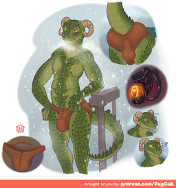 anthro balls bovid_horn breath bulge butt caprine_horn casual_chastity chastity_cage chastity_device clothing genitals horn key_disposal lock long_term_chastity looking_at_viewer male mostly_nude non-mammal_balls padlock penis permanent permanent_chastity_device presenting presenting_hindquarters ram_horn scar sealed_chastity_device simple_background solo standing underwear puggy bethesda_game_studios microsoft skyrim the_elder_scrolls frost_(frosty01) argonian reptile scalie 2019 digital_media_(artwork) hi_res model_sheet
