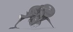 all_fours areola big_breasts big_butt black_body breasts butt featureless_feet feet female grey_areola grey_background grey_nipples huge_breasts huge_butt long_neck mask nipples nude side_view simple_background solo thick_thighs wide_hips dankwoll the_crawler_(ze_blackball.d) humanoid monster monstrous_humanoid absurd_res hi_res