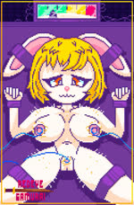 anthro big_breasts blonde_hair bodily_fluids breasts ejaculation electricity electrostimulation female fur genital_fluids genitals hair lactating nipples nude open_mouth orange_eyes pixelated pussy pussy_ejaculation simple_background smile solo spread_legs spreading squish vaginal_fluids white_body white_fur redeye_samurai_(artist) one_piece carrot_(one_piece) lagomorph leporid mammal rabbit animated digital_media_(artwork) high_framerate no_sound pixel_(artwork) pixel_animation short_playtime webm