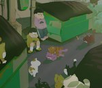 ambiguous_gender being_watched detailed_background feral group looking_at_another male sex 2n2n mr._osomatsu ichimatsu_matsuno jyushimatsu_matsuno domestic_cat felid feline felis human mammal